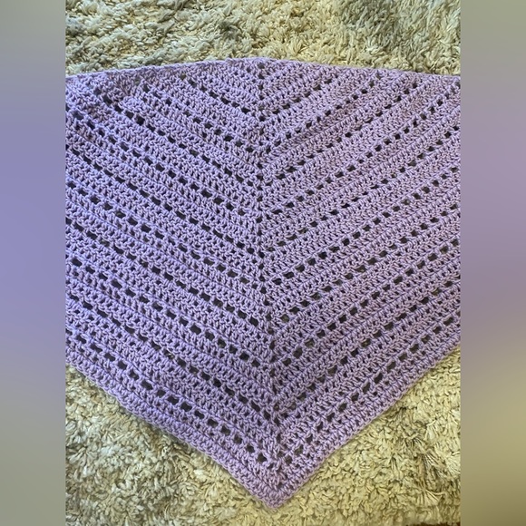 Women’s New Handmade Crochet Sparkly Purple Scarf and Shawl - Picture 3 of 6